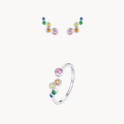 Colourful Drops Silver Set